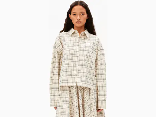Blouse boxy à carreaux